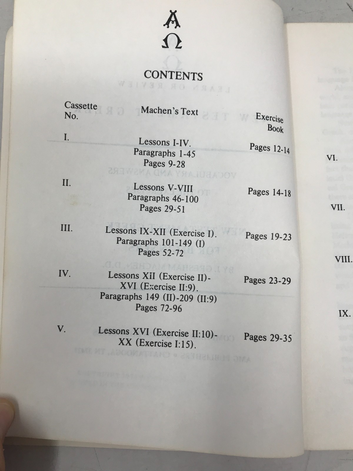 Learn or Review New Testament Greek, Answers, Machen, D.D. (1976) PAM E-38