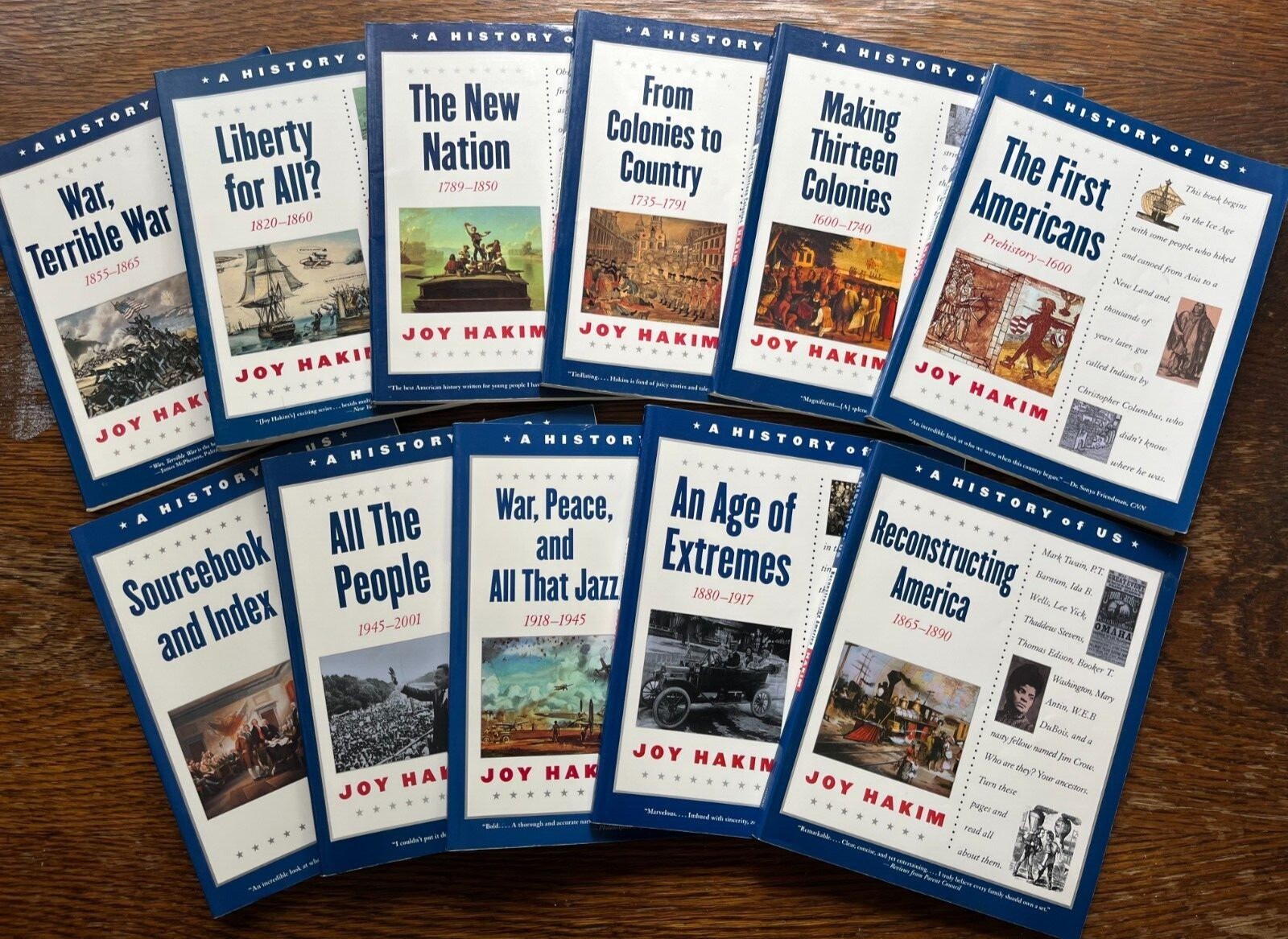 A History of US by Joy Hakim, full 11-volume set, 2003 edition