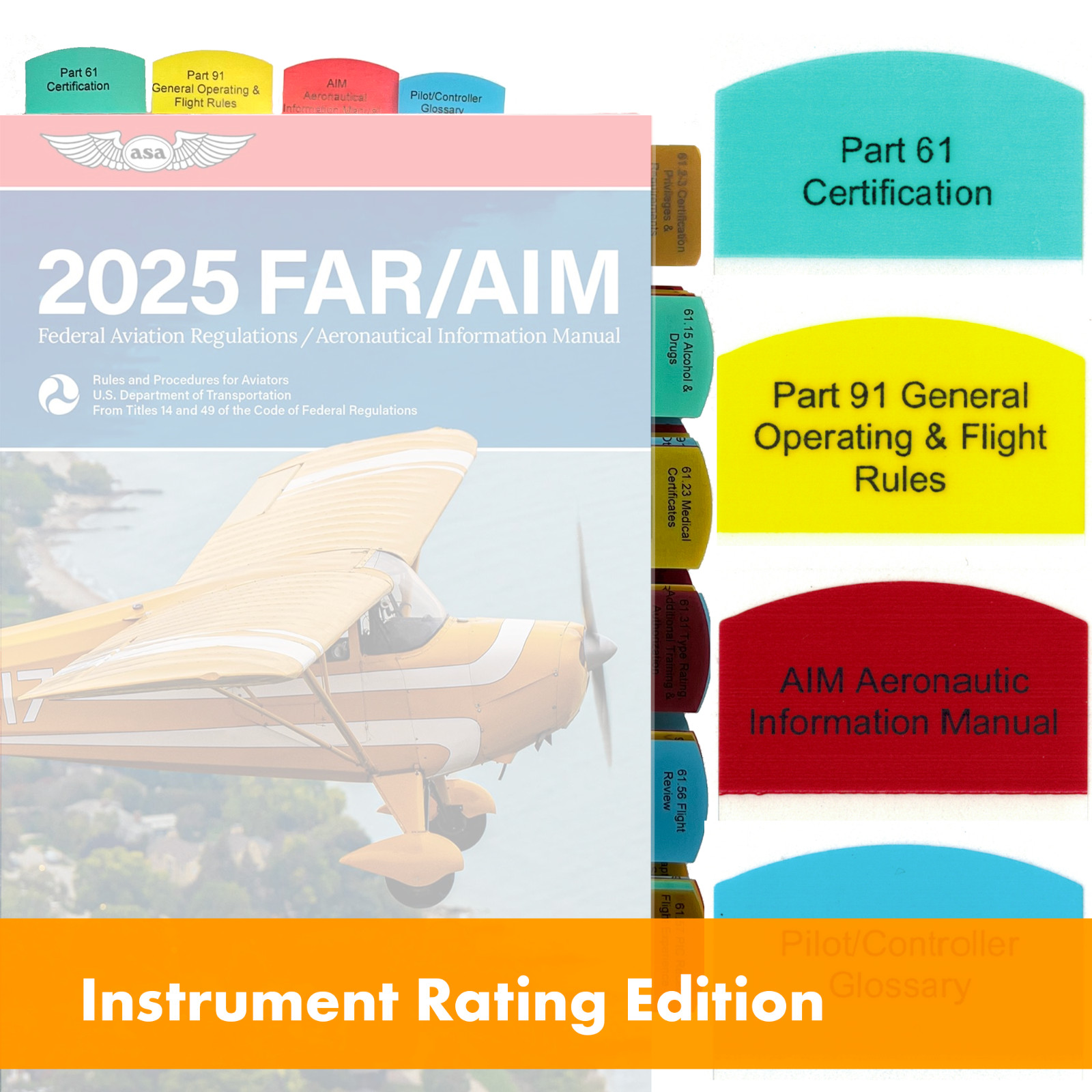 Tabs for FAR/AIM for Instrument Rating (IFR), 50 tabs (Book not included)