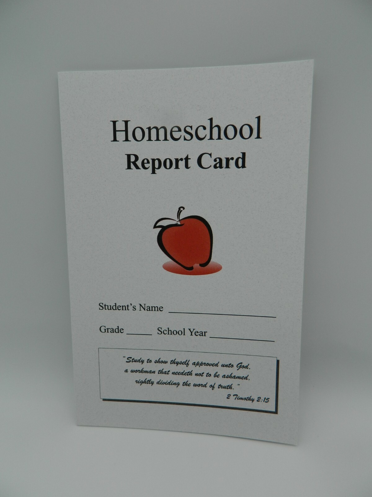 Homeschool Report Cards, Pk of 10, w. Bible Verse use w. Abeka, BJU, Notgrass