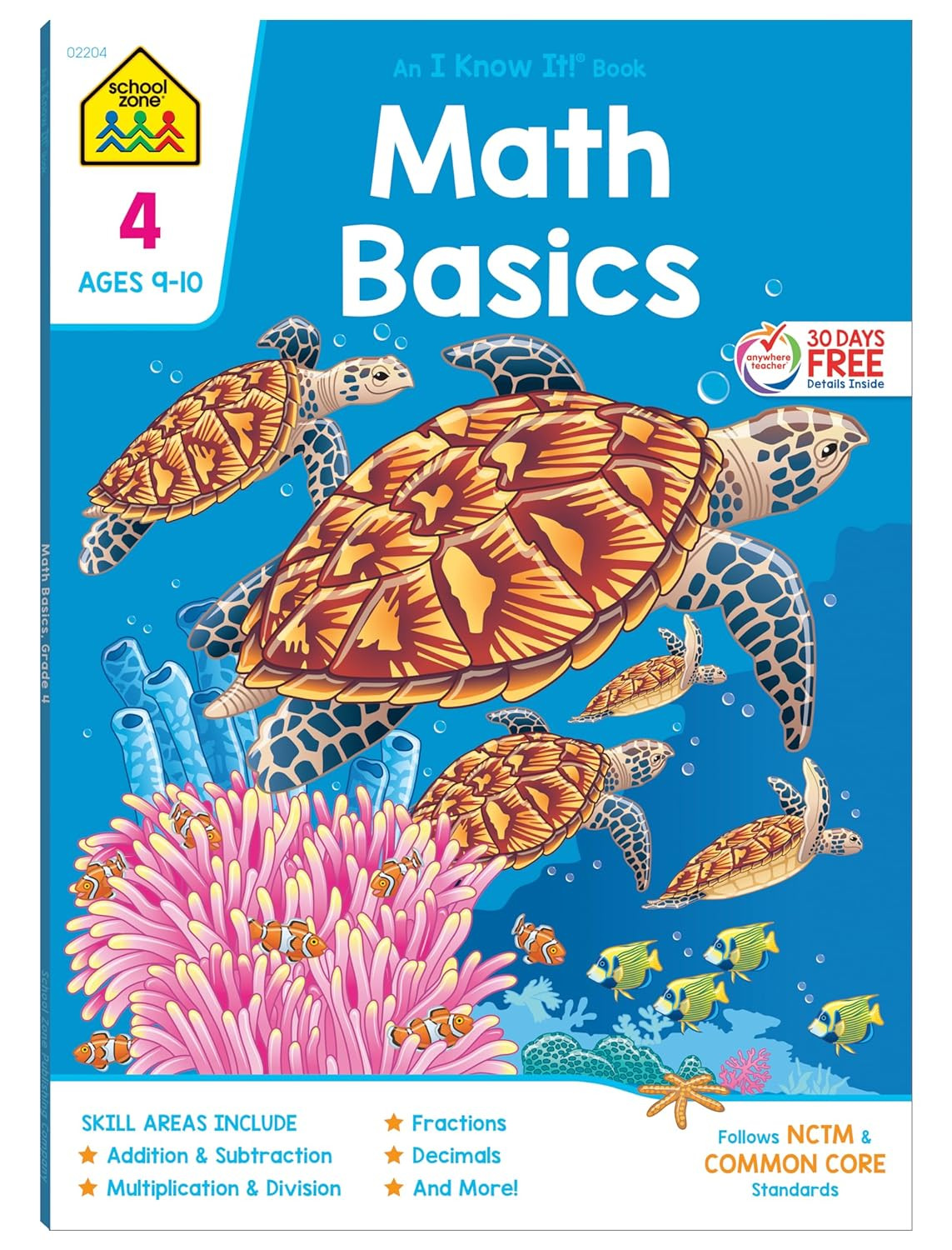 School Zone Math Basics 4 Workbook: 64 Pages, 4Th Grade, Multiplication, Divisio