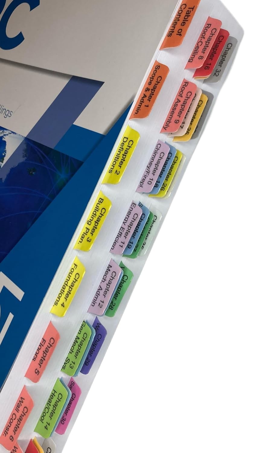 International Residential Code IRC 2021 Laminated Color Coded Book Tabs for