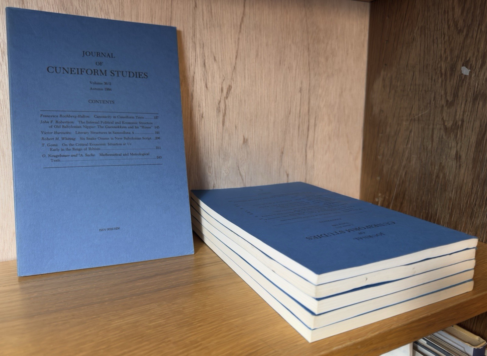 Journal of Cuneiform Studies (JCS) – 6 issues – select – 1984 through mid-1989
