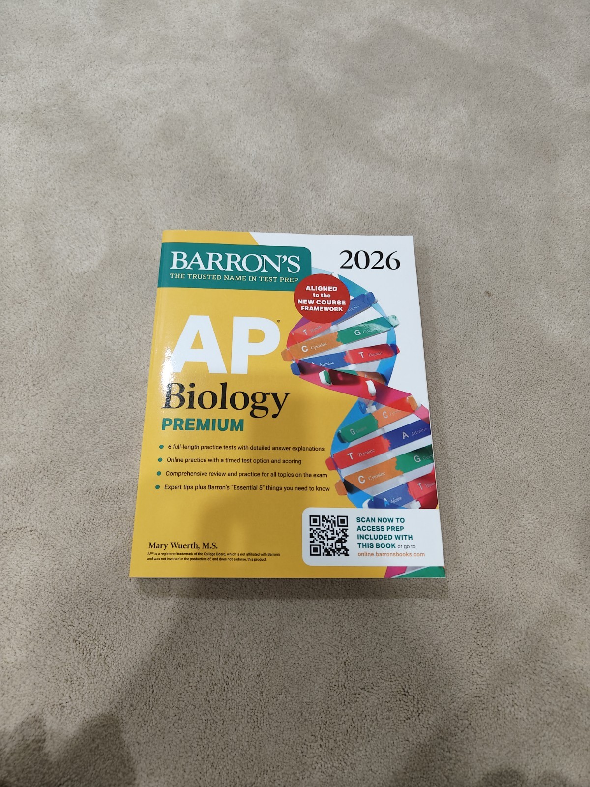 Barron’s AP Biology Premium 2026 Study Guide USED, READ DESCRIPTION