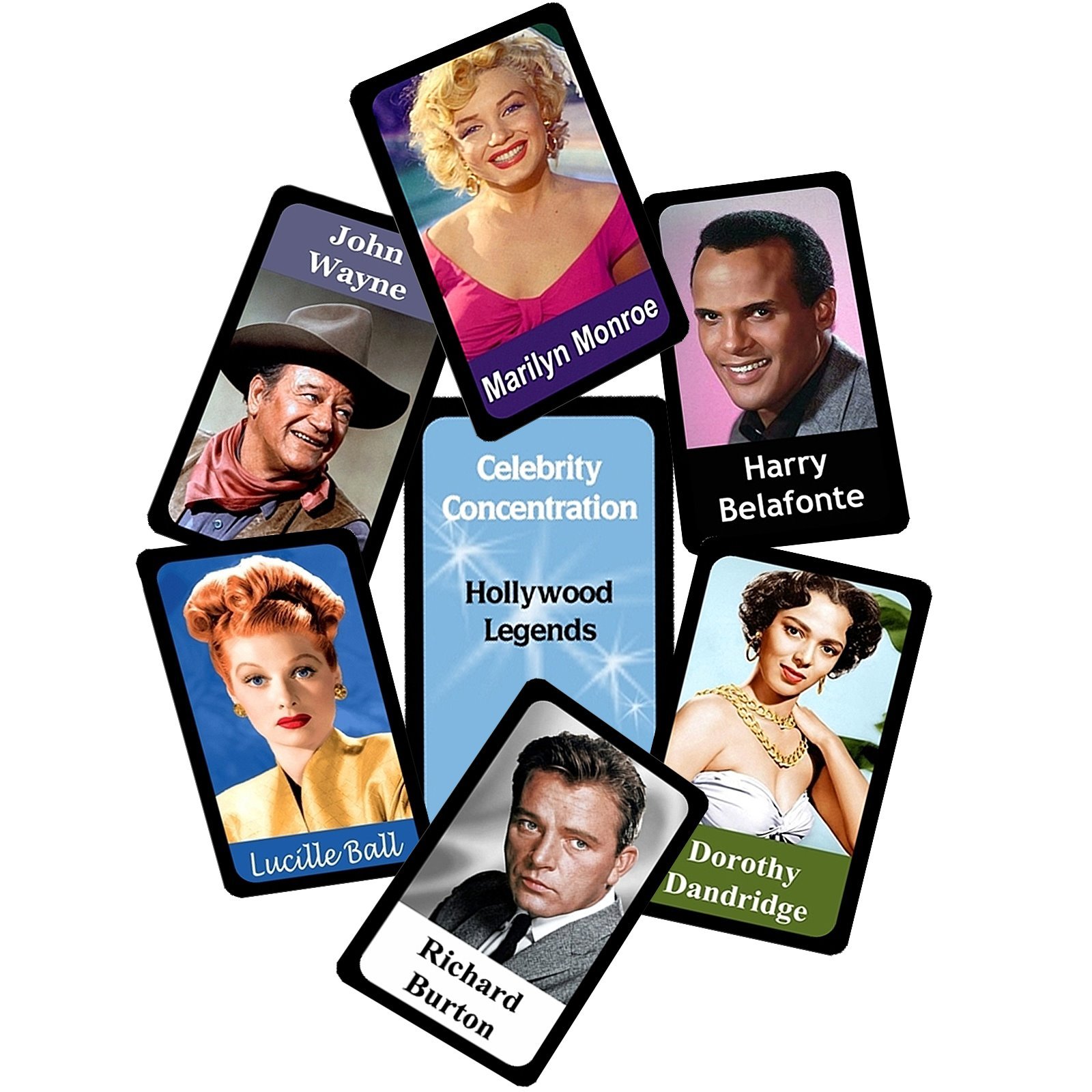 Celebrity Concentration Hollywood Legends Vol1 Reminiscent Memory Game 4 Seniors