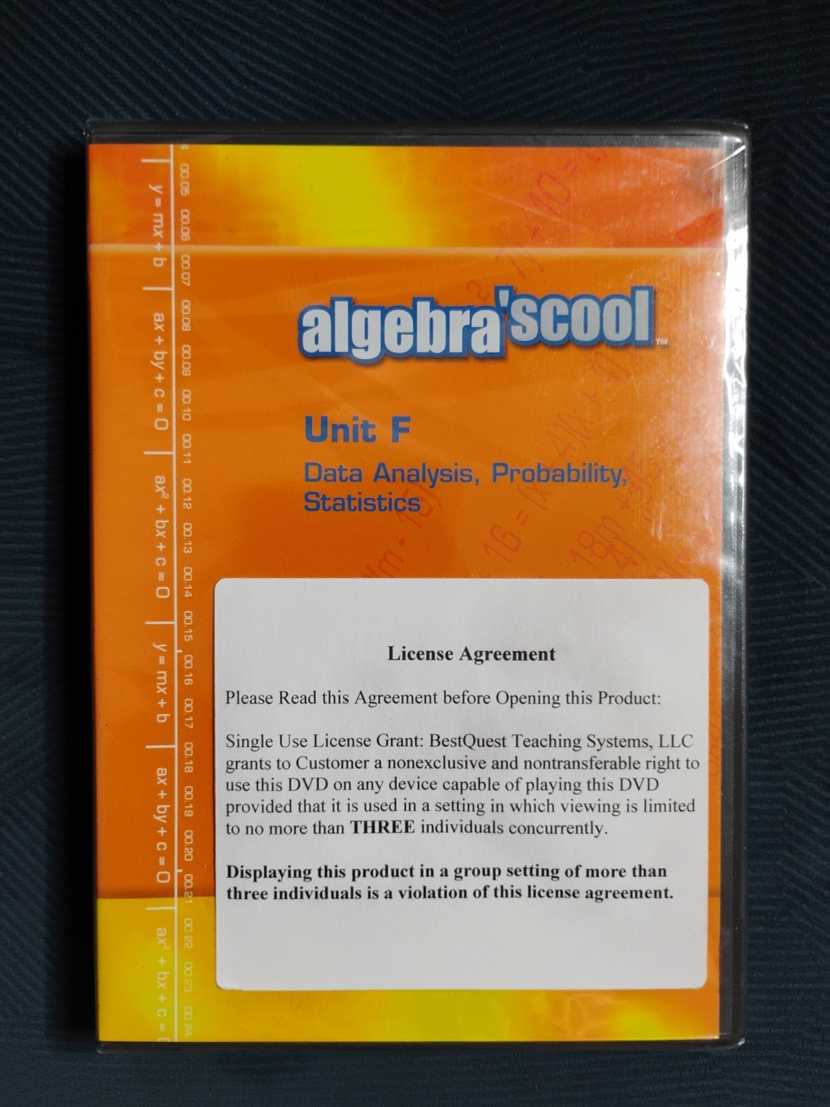ALGEBRA’SCOOL: Unit F Data Analysis, Probability, Statistics DVD Sealed & VHTF!