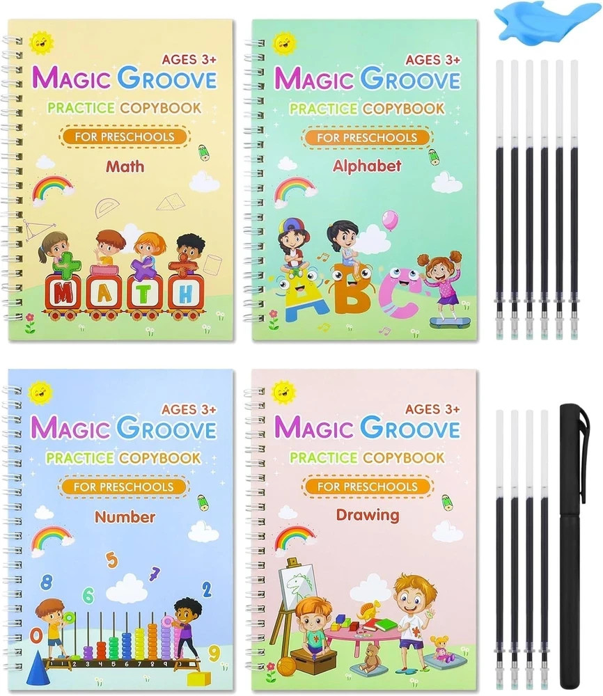 Reusable Magic Copybook Set for Handwriting Practice & Fine Motor Skills