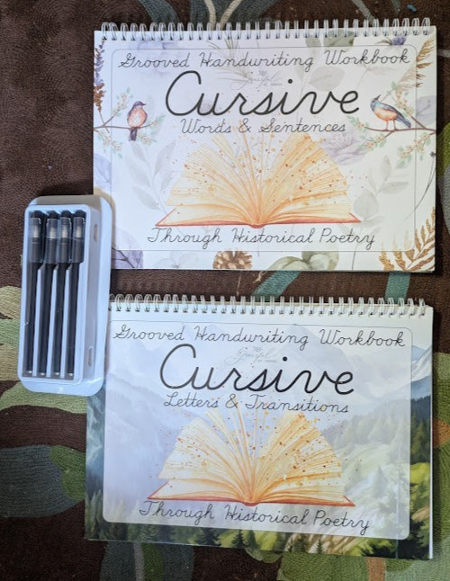 GROOVED HANDWRITING WORKBOOK Set Magic Reusable Historical Poetry