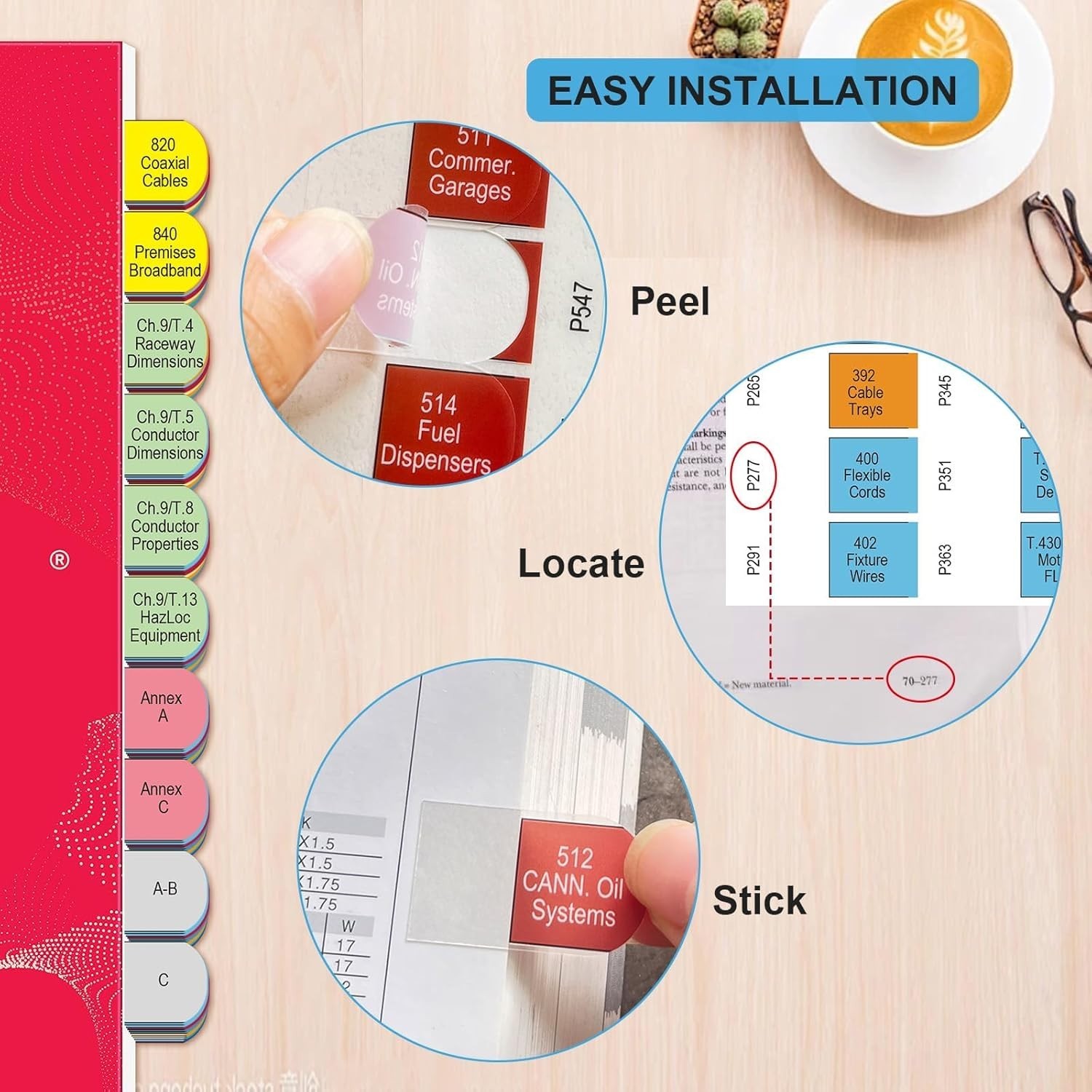 «Electrical Code Tabs for The 2023 NEC (Book not Included). Color-Coded with 120
