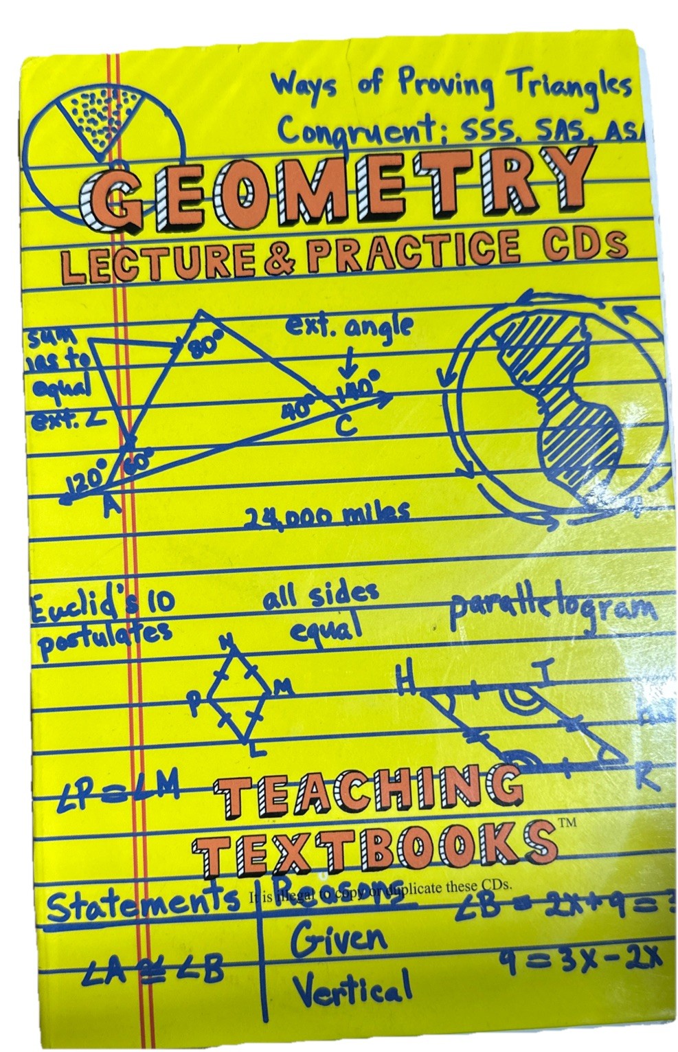 Teaching Textbooks Geómetry Lecture & Practice CDs: 4 CDs ONLY NO textbook