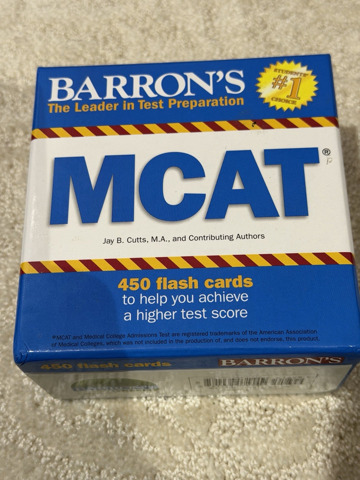 Barrons MCAT 450 Flash Cards Test Prep Study Deck Sealed Exam Review Set