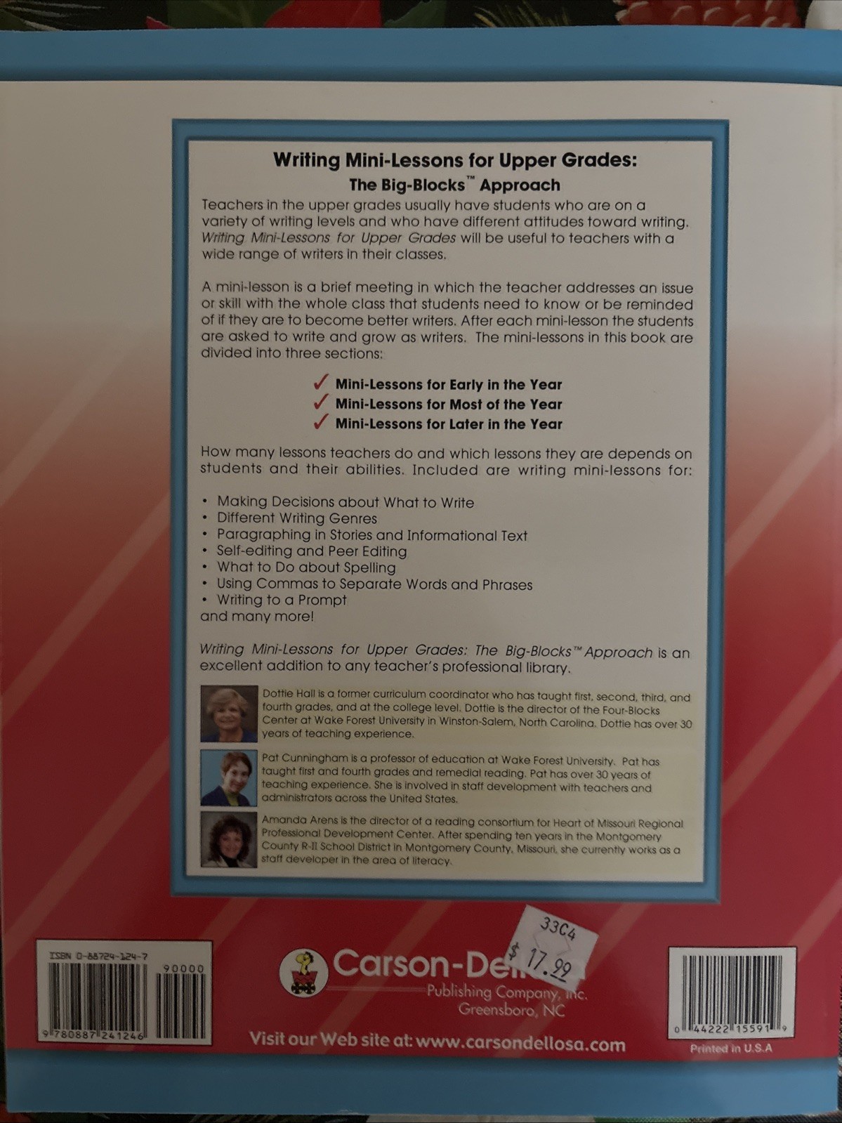 Writing Mini-lessons for Upper Grades, 4 Blocks Literacy Model -EUC