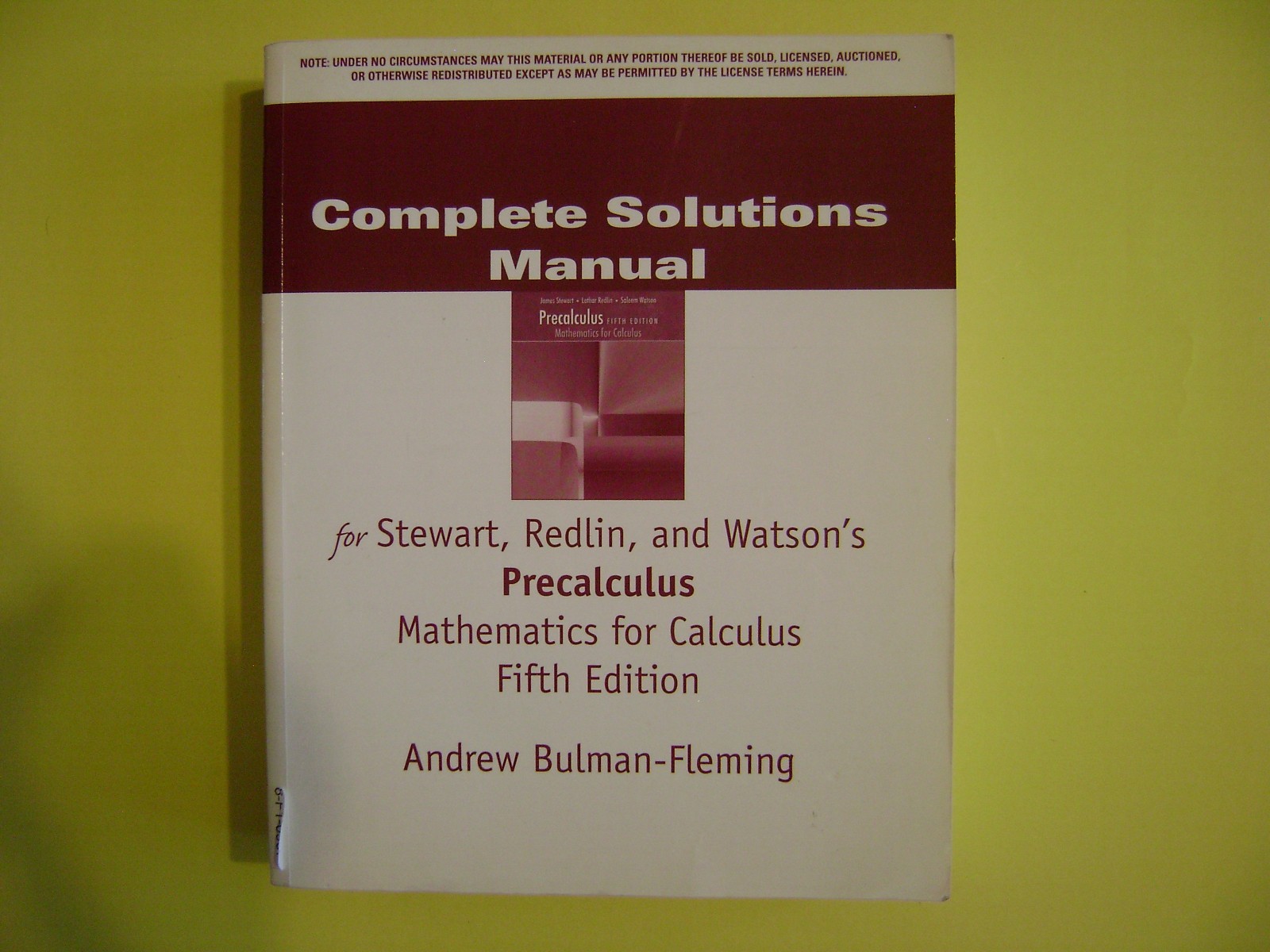 Complete Solutions Manual Precalculus Mathematics for Calculus 5E Stewart