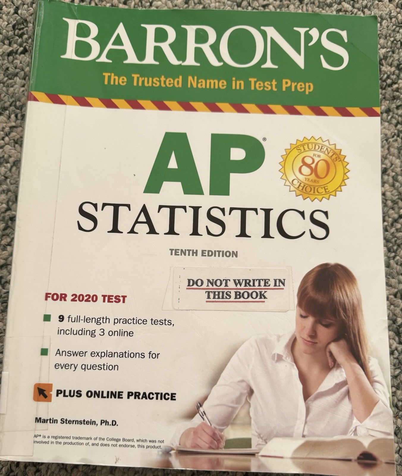Barron’s AP Statistics 10th Ed Study Guide w/ Online Practice by Sternstein