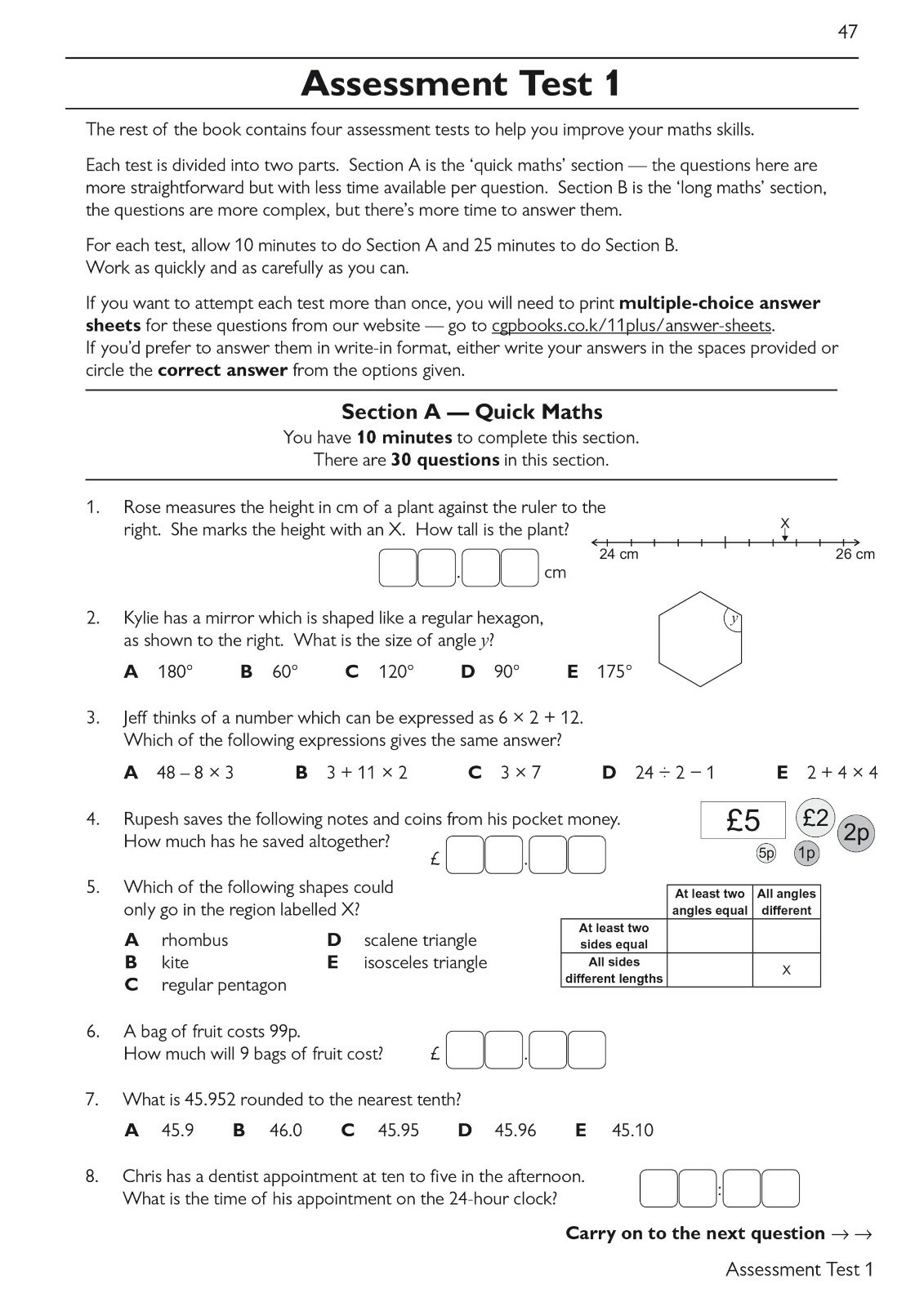 11 Plus Year 6 CEM Maths Practice Book with Assessment Test with Answer CGP