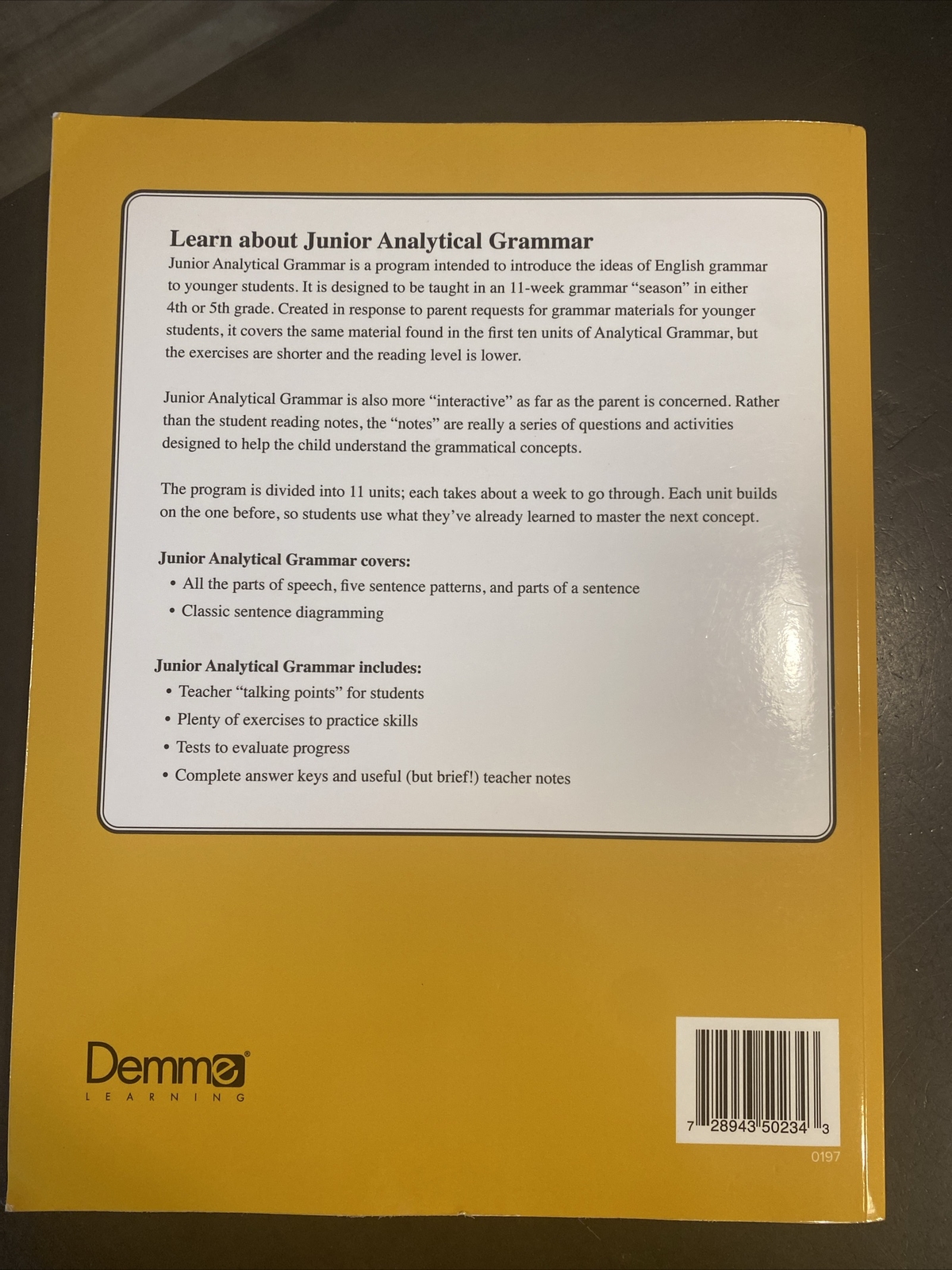 Junior Analytical Grammar: A Systematic Approach Teacher Book R. Robin Finley