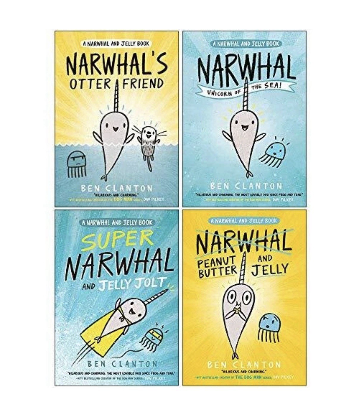 Narwhal and Jelly Series Books 1 – 4 Collection Set by Ben Clanton