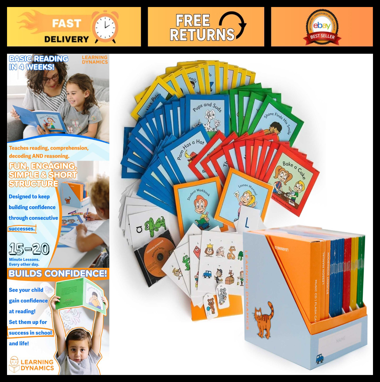 4-Week Reading & Writing Program – 53 Books, Teaching Manual, Flashcards & More!