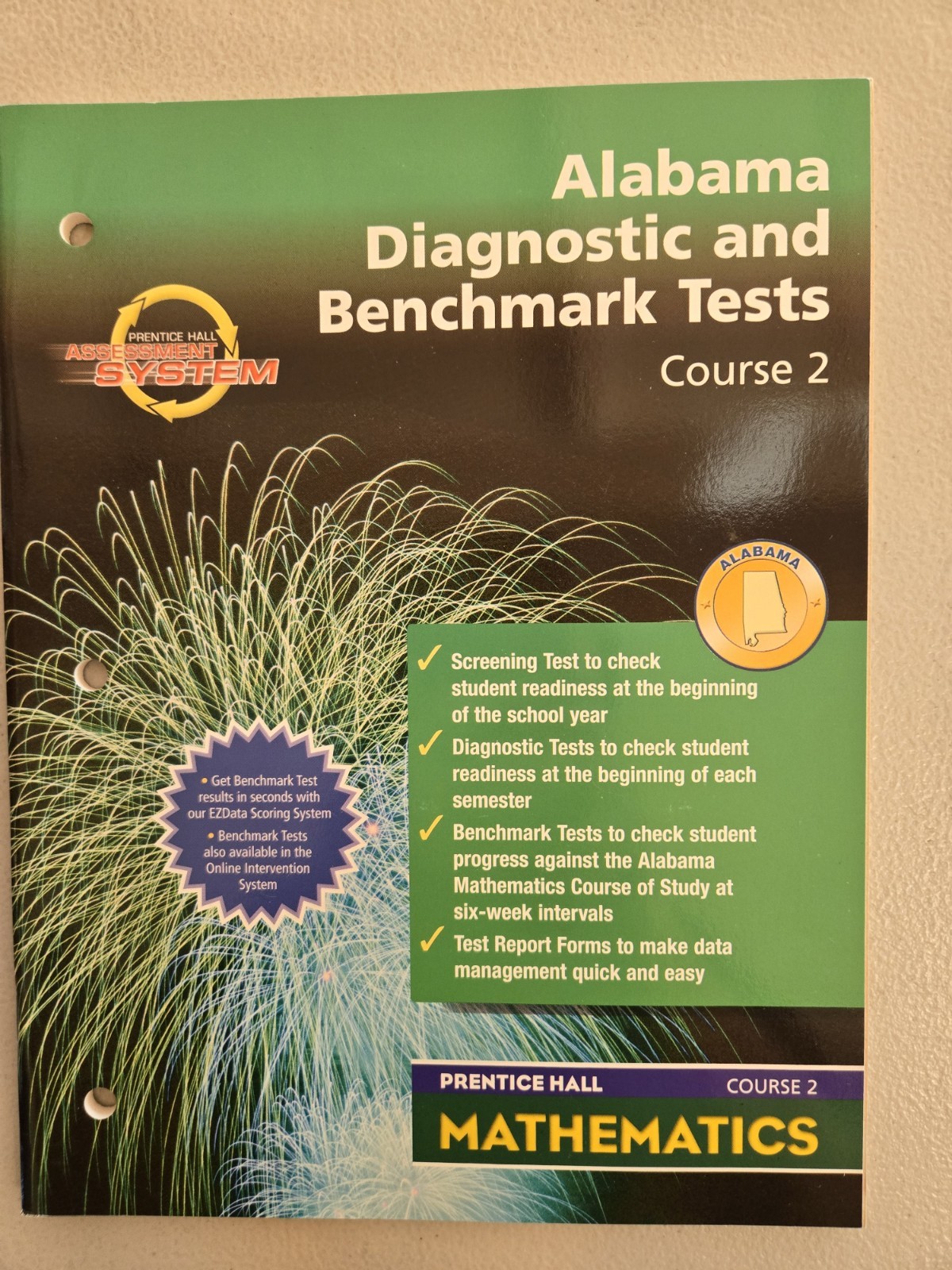 Prentice Hall Math Alabama Diagnostic and Benchmark Tests Course 2