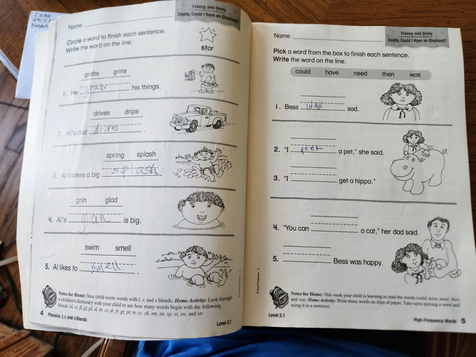 Scott Foresman READING 2000 PRACTICE BOOK GRADE 2.1