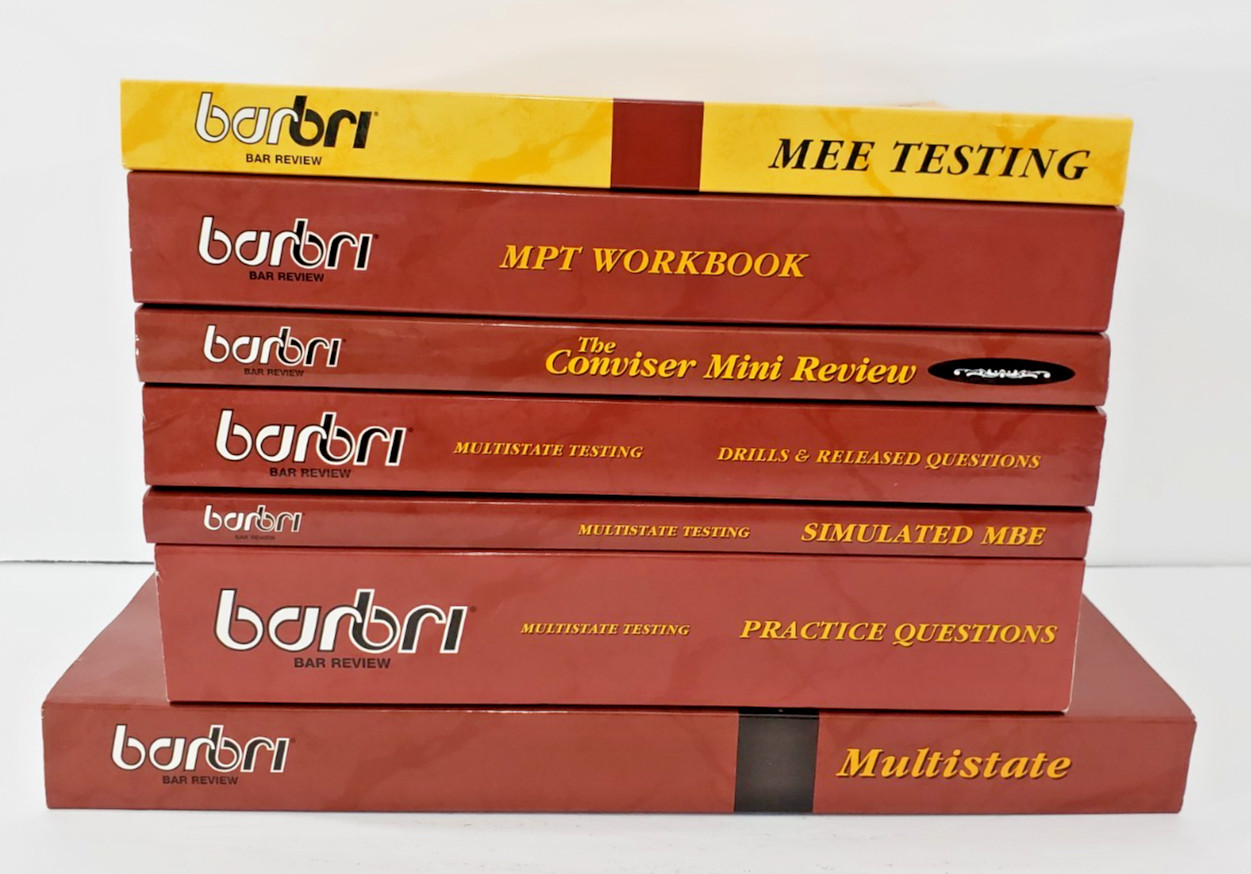 BarBri Bar Exam 2007 Complete Set MBE MEE MPT Books + 4 DVDs Multistate Law Help