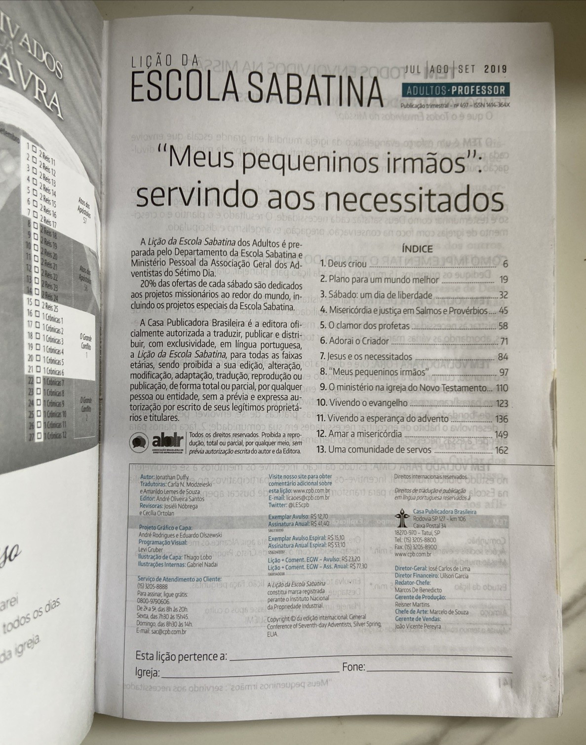 Portuguese Seventh Adventist study guides 2019 Lição da Escola Sabatina lot of 2