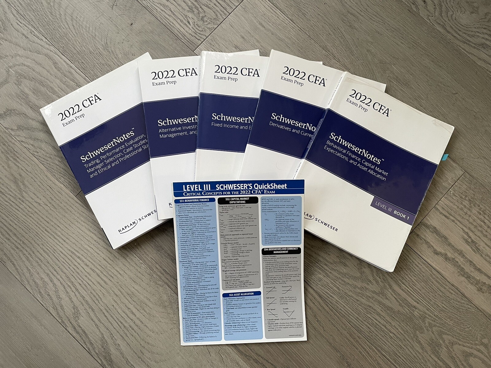 Kaplan Schweser CFA Level 3 Exam Prep Complete Set with Quicksheet 2022