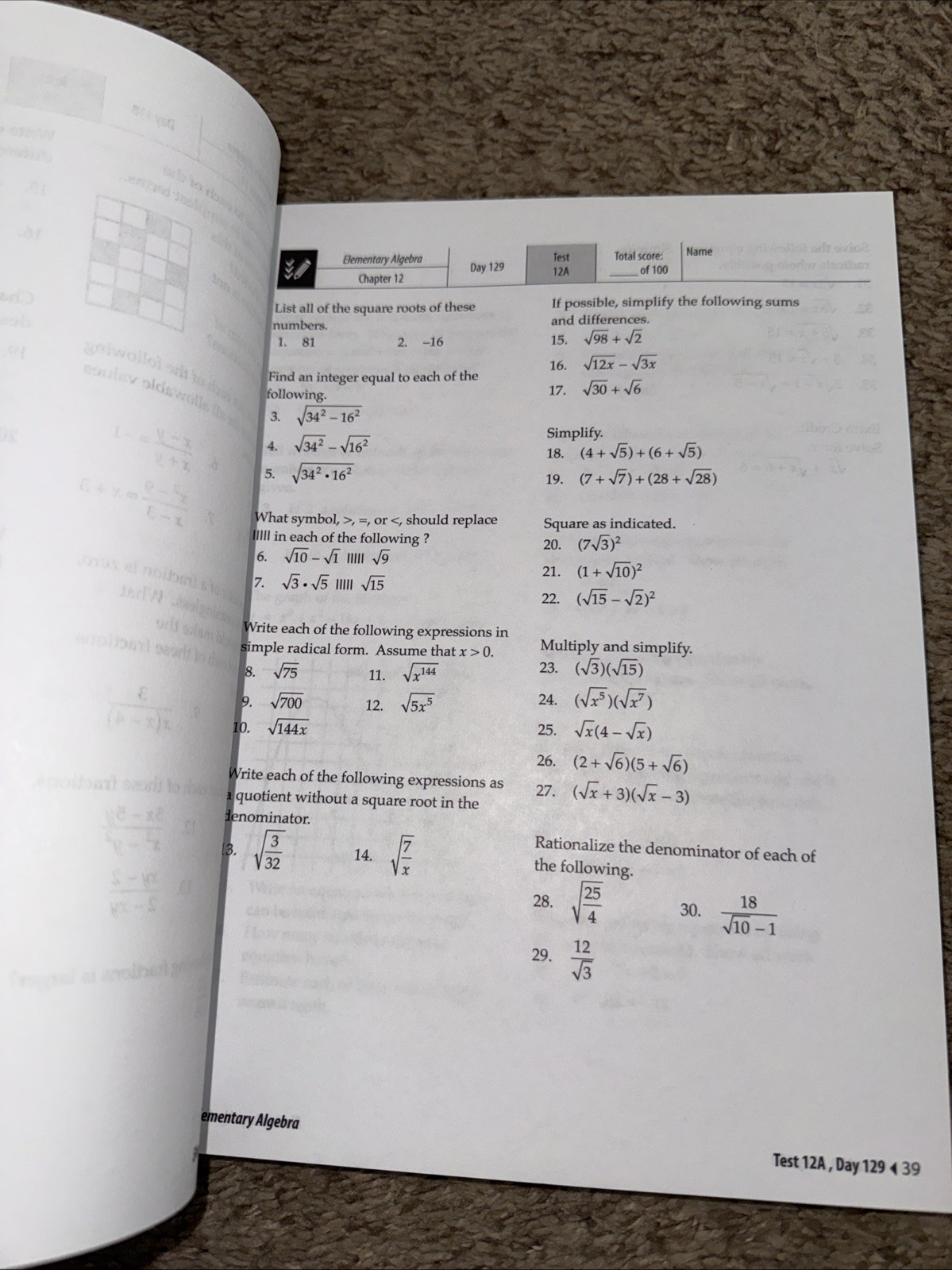 Elementary Algebra (Teacher Guide) by Harold R. Jacobs (2016, Trade Paperback)