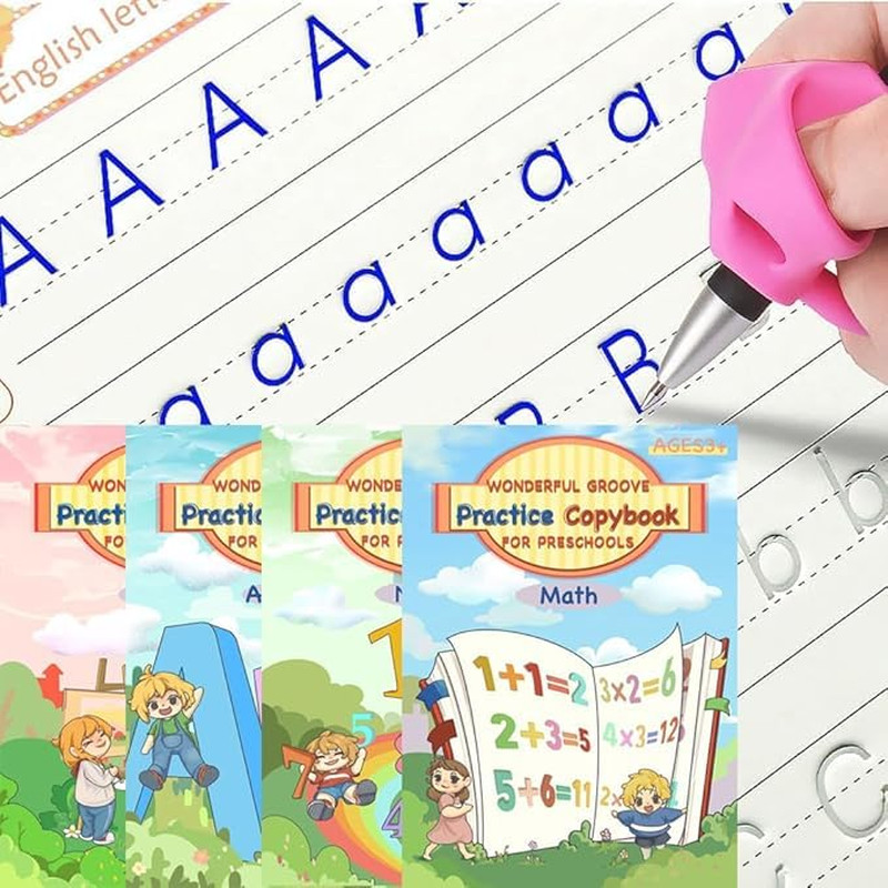 Magic Grooved Writing Practice Book, Large Reusable Grooved Handwriting Workbook