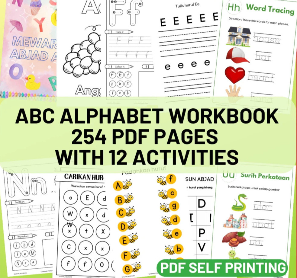 Abc alphabet worksheet for toddler preschool
