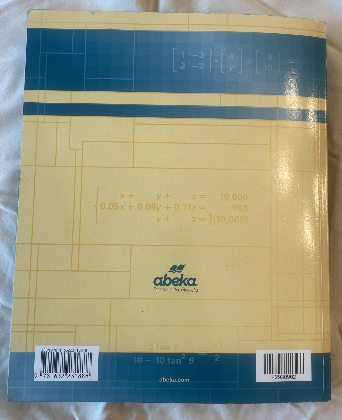 Abeka Grade 10 Algebra 2 Revised Edition Teacher Key Student Text Quiz & Key Lot
