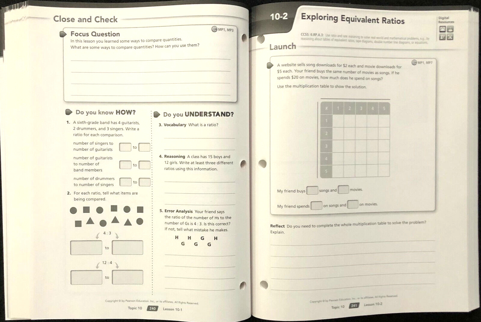 6th Grade – PEARSON DIGITS MATH – STUDENT COMPANION (2014, Paperback)