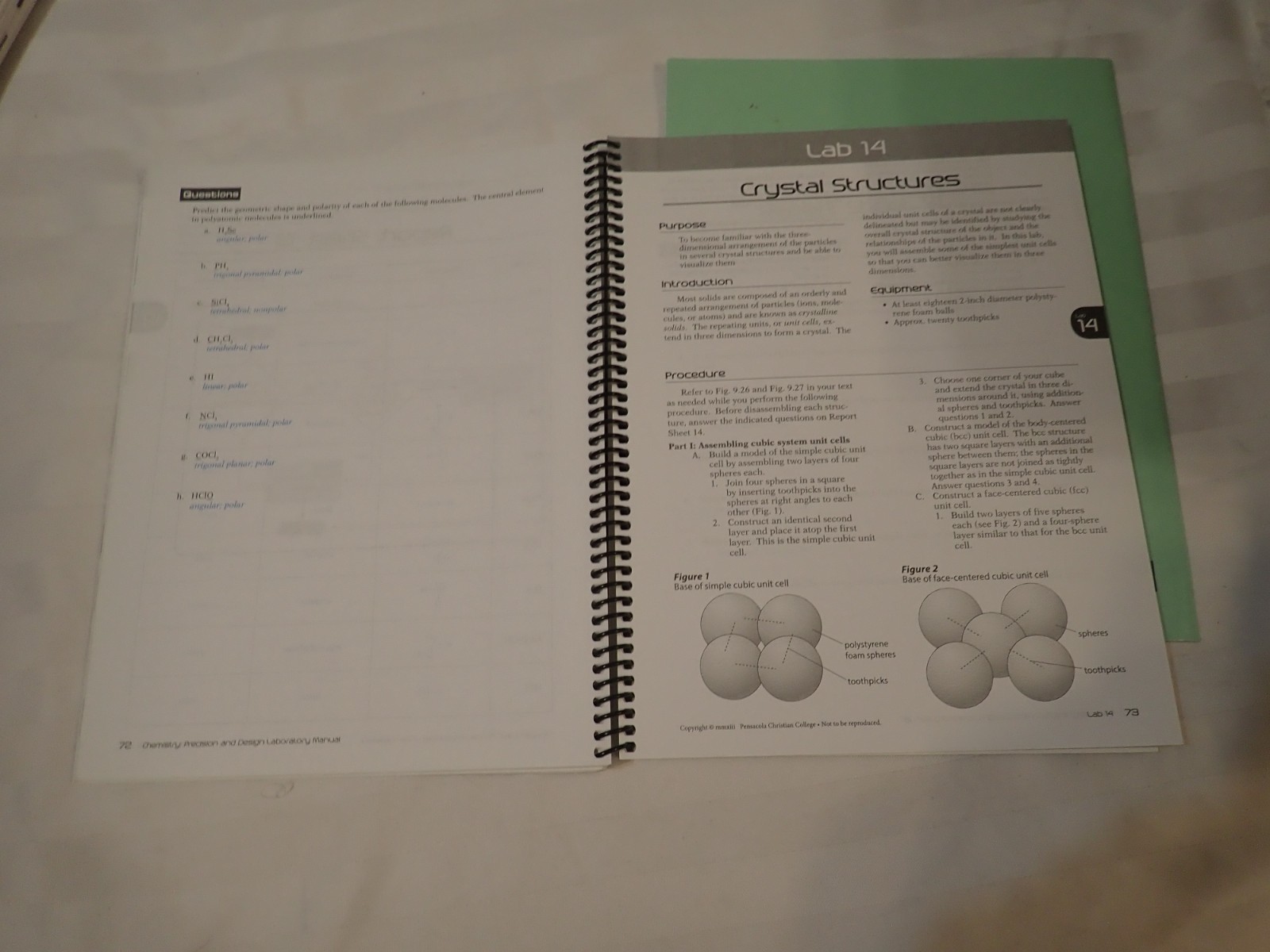 Abeka Chemistry Precision & Design Lab Manual Teacher Edition & Answer Key