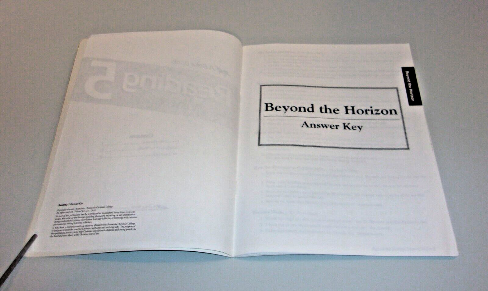 A Beka Book-Reading 5 Answer Key-Beyond The Horizon-Windows To The World-Of Am.