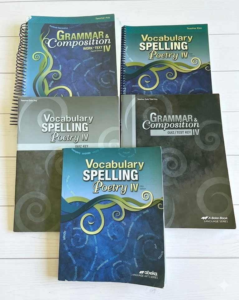 Abeka 10th Grade English Grammar Composition IV Vocabulary Spelling Lot