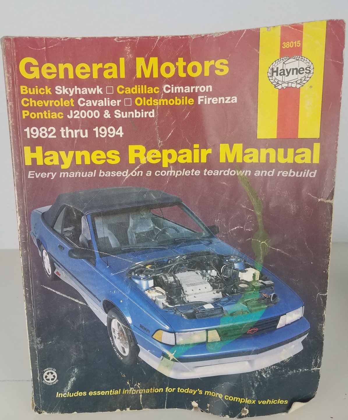 Haynes Automotive Repair Manual for GM Buick Skyhawk Chevy Cavalier Olds Firenza