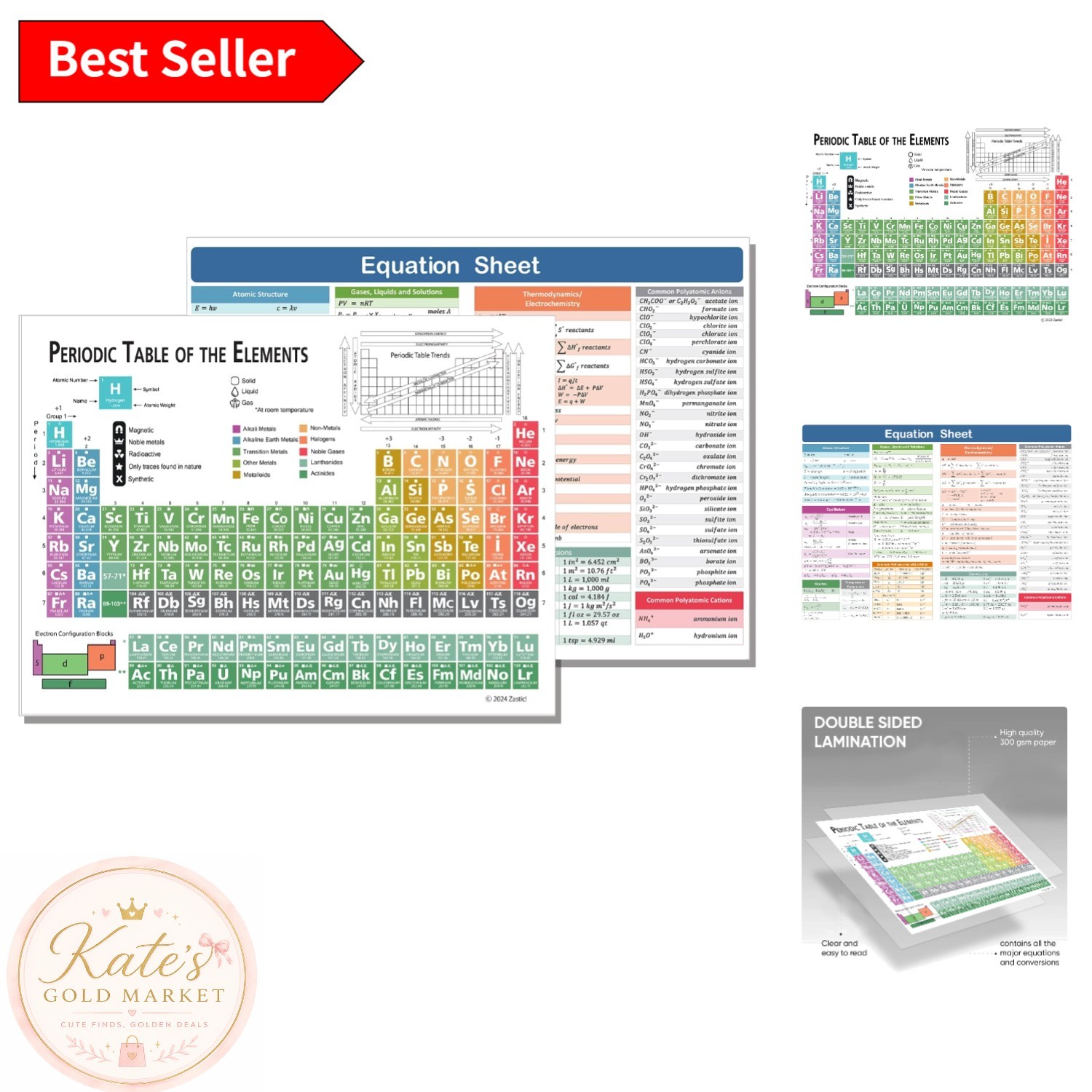 Essential 9×12 Laminated Periodic Table – Perfect for AP Chemistry Preparation
