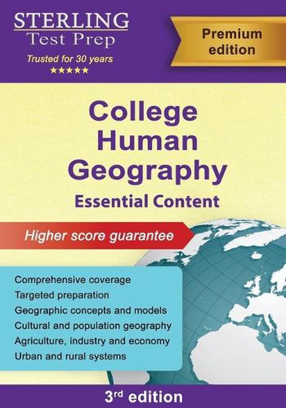 College Human Geography: Essential Content by Sterling Test Prep Paperback Book