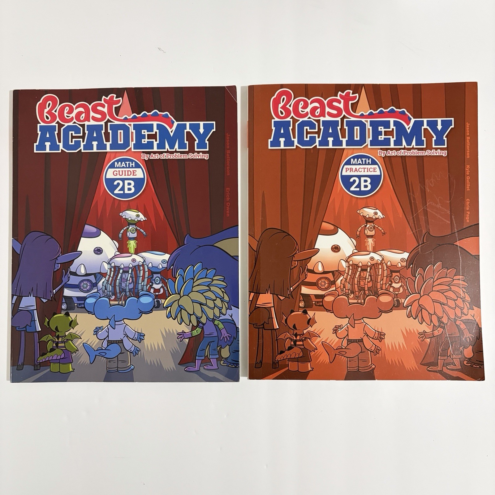 Beast Academy Math Level 2: 2A 2B Guide and 2B Practice (Lot of 3 Books)