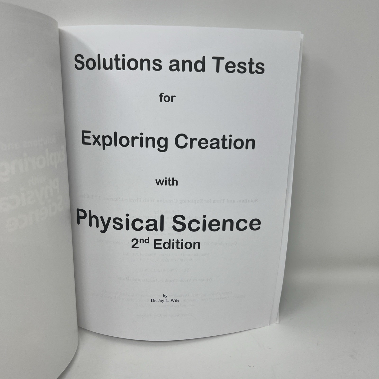 Apologia Exploring Creation with Physical Science 2nd Ed, Solutions and Tests