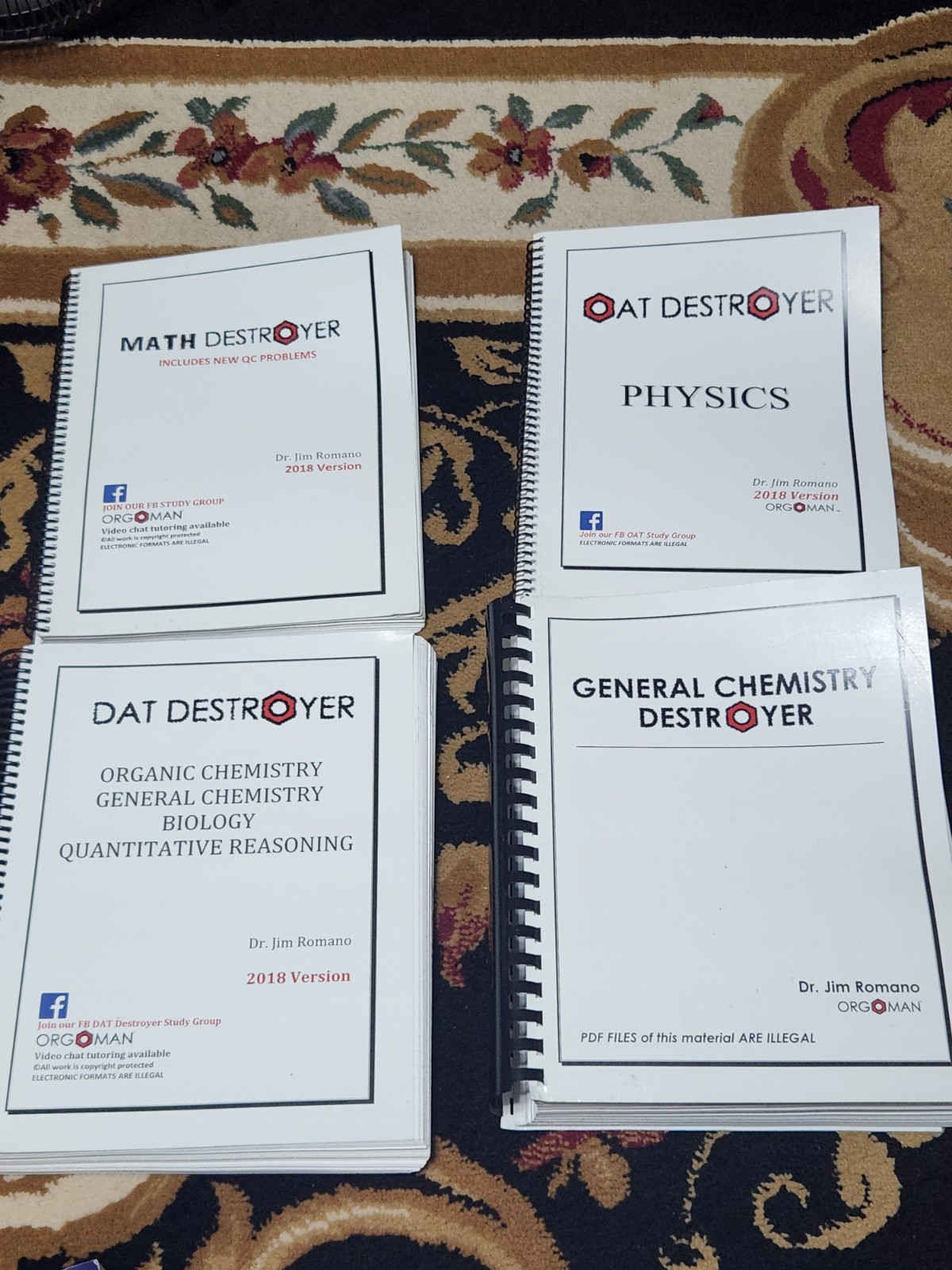 DAT Destroyer Book, Math Destroyer, Physics, And Gen Chem Destroyer (Like New)