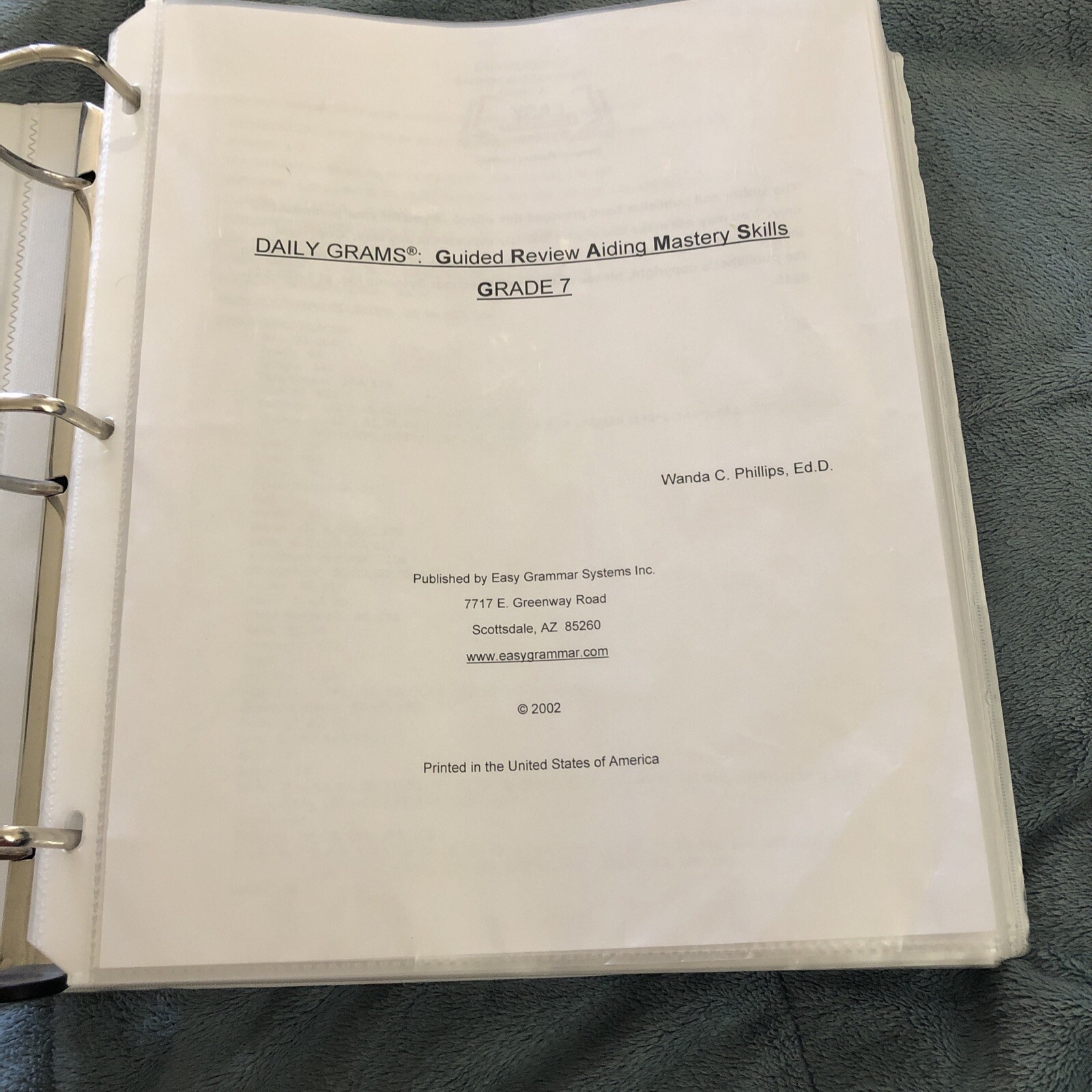 Daily Grams Guided Review Aiding Mastery Skills Grade 7 : Purchased Print