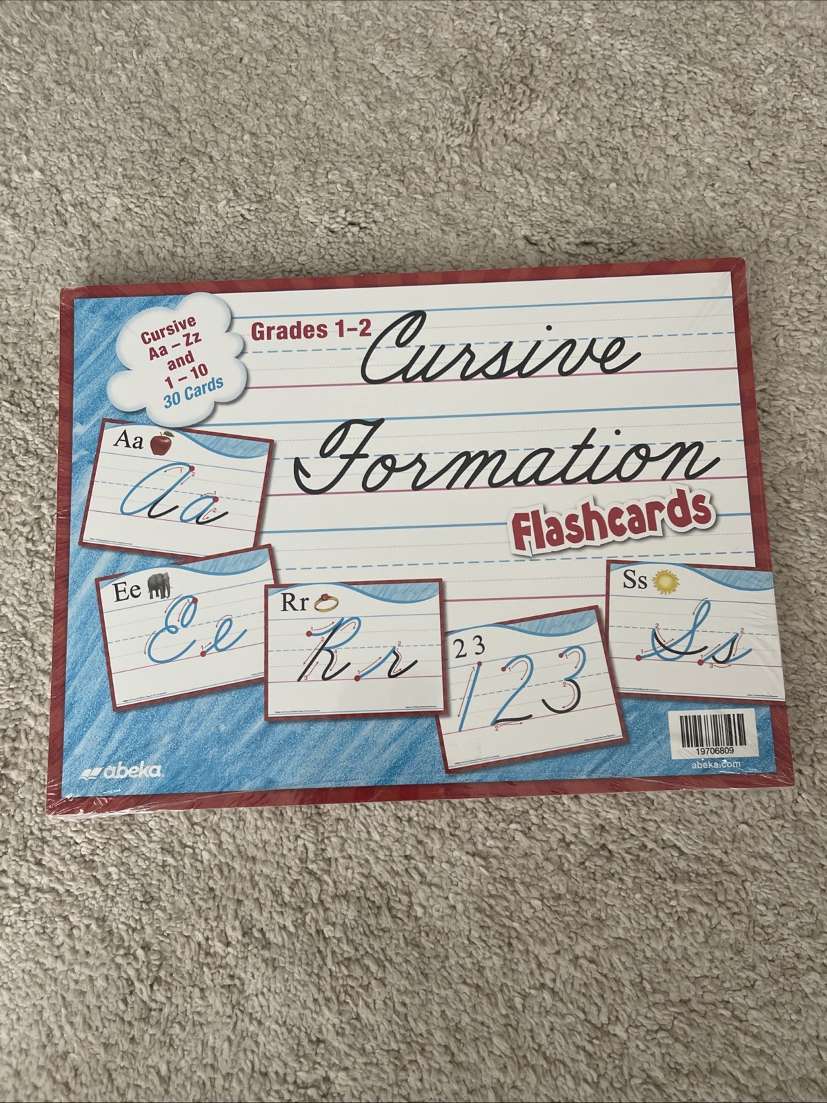 Abeka Grades 1-2 Cursive Formation Flashcards – 30 Cards Aa – Zz and 1-10
