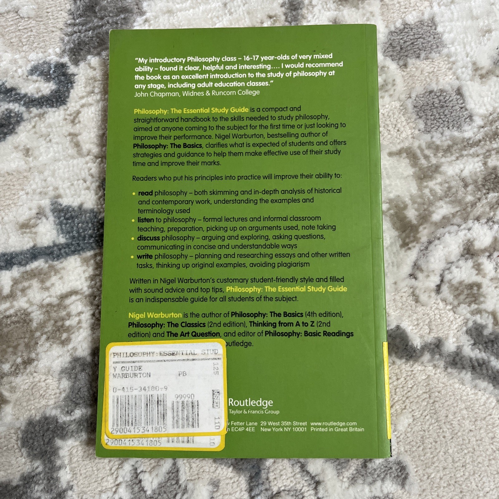 Philosophy: The Essential Study Guide by Warburton, Nigel Paperback Book The
