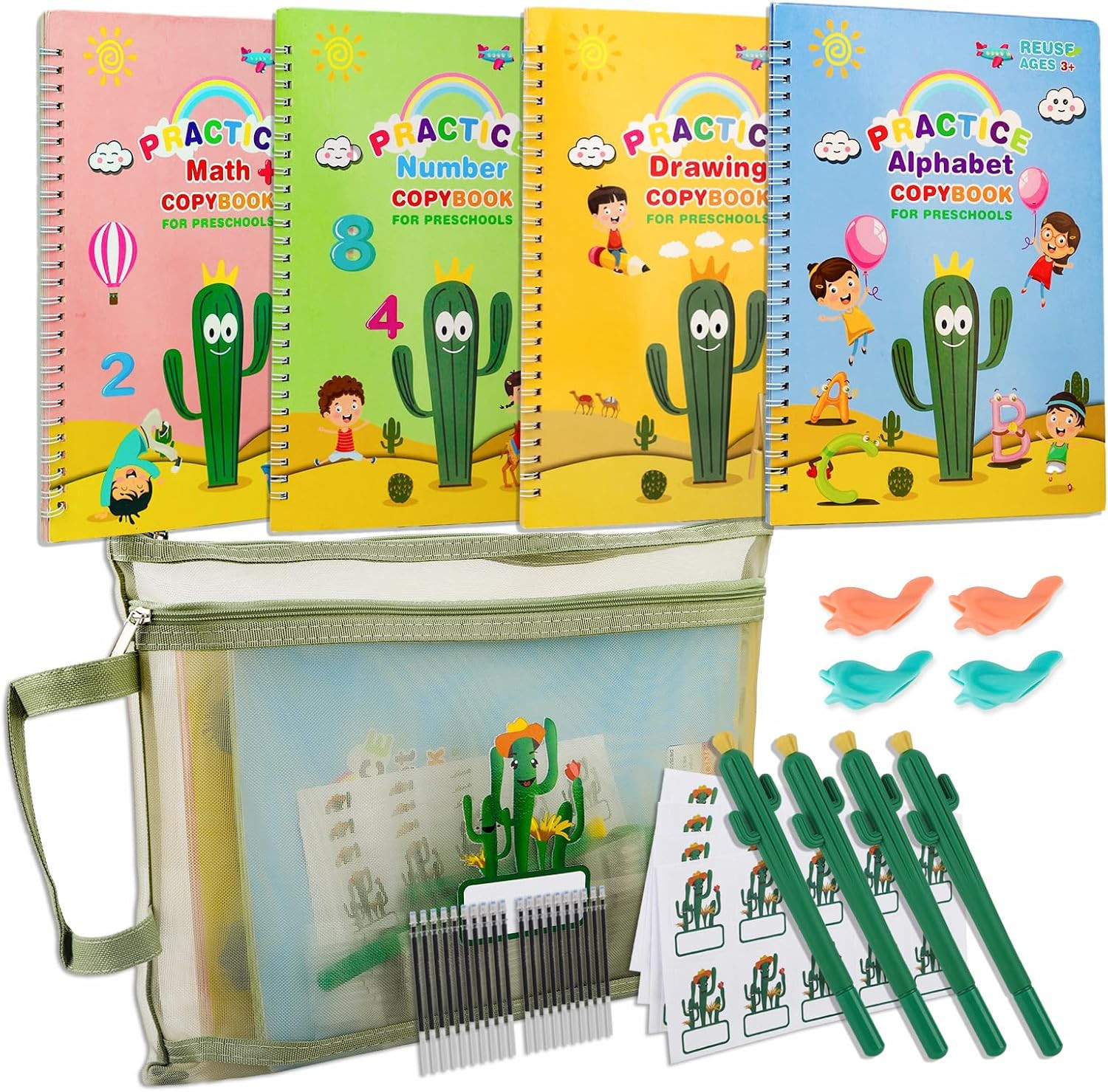 Grooved Handwriting Book Practice, Magic Copybooks for Kids Reusable Handwriting