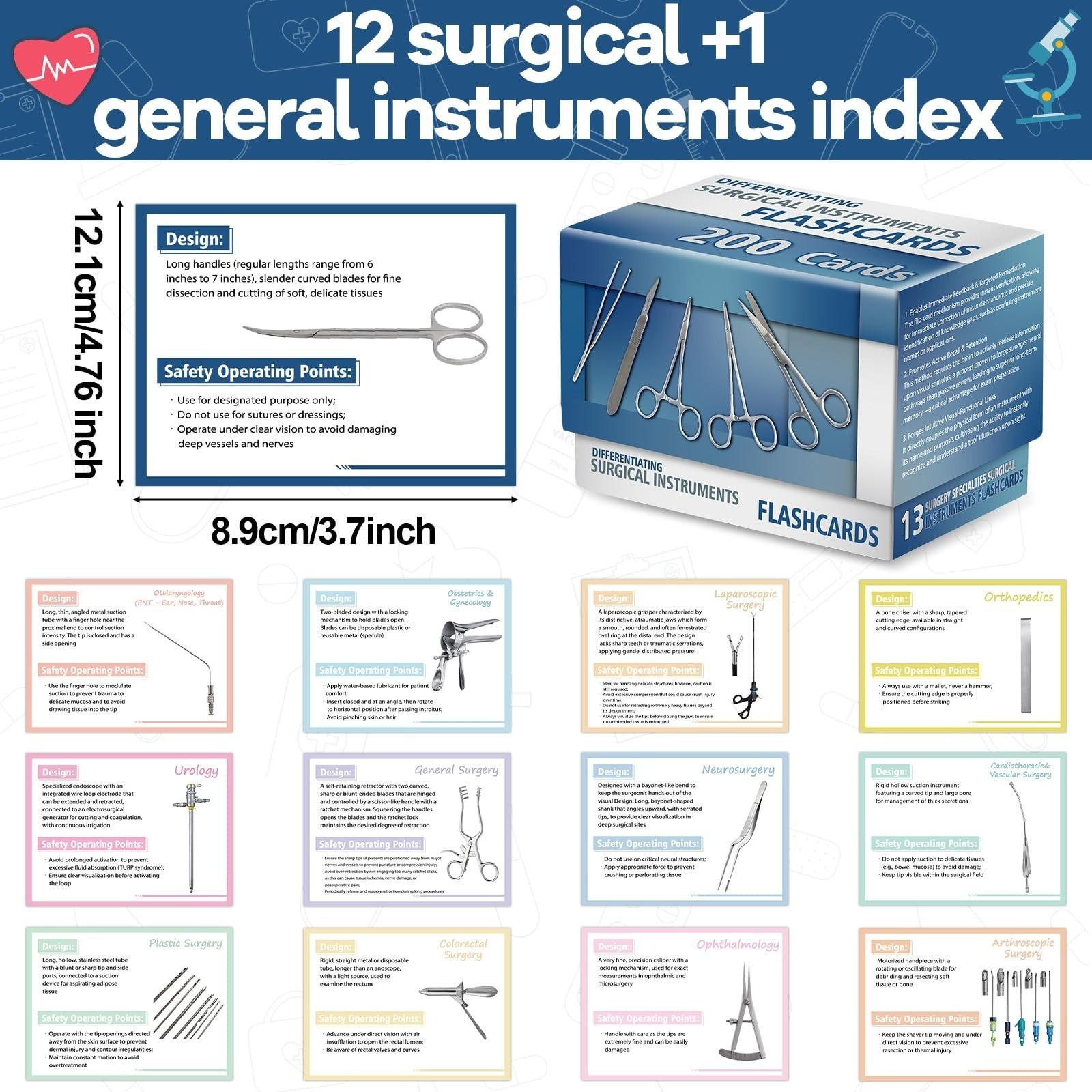 Surgical Instruments Flashcards 200 Cards CST CRCST Exam Prep