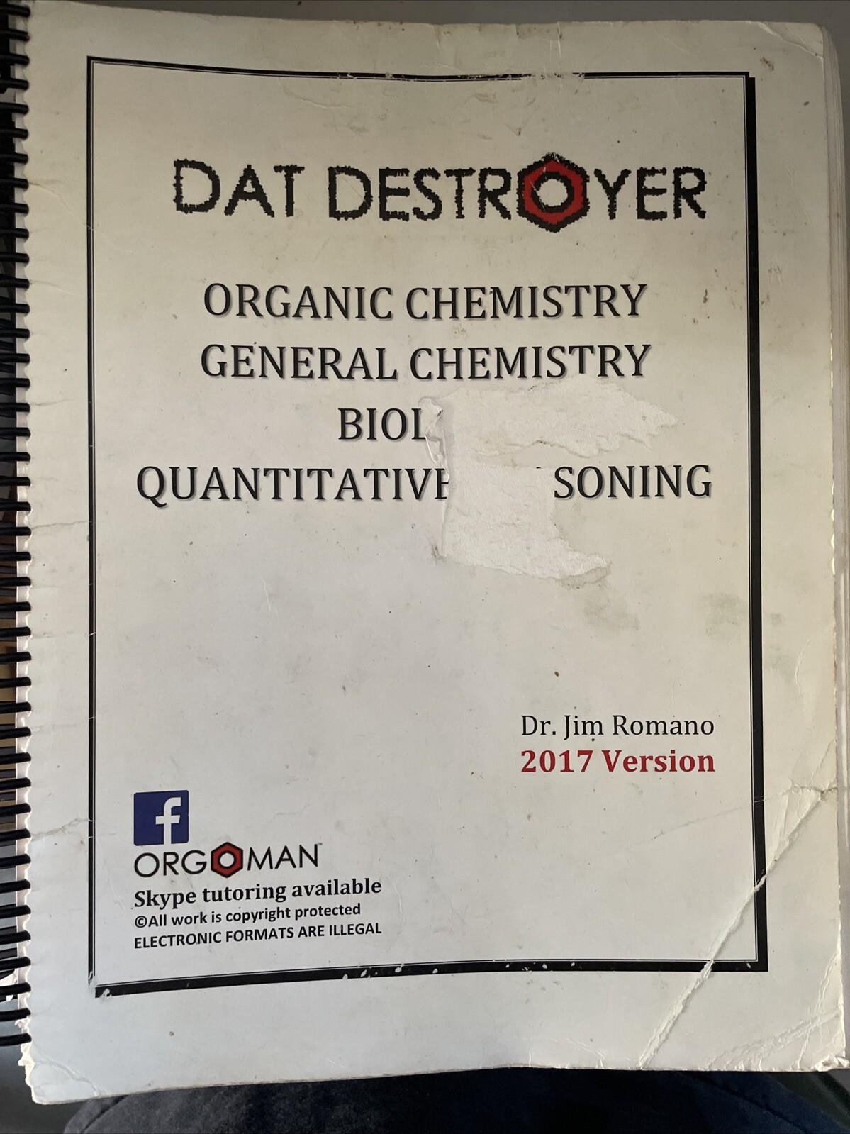 Dental Admissions Test Destroyer Orgoman Romano 2017 Dat Chemistry biology