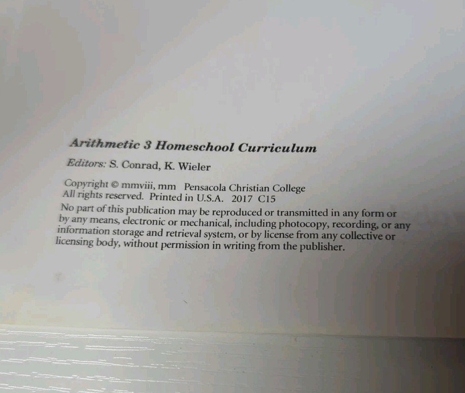 Abeka Arithmetic 3 Student Worktext Teacher Key Homeschool Curriculum 4 Books