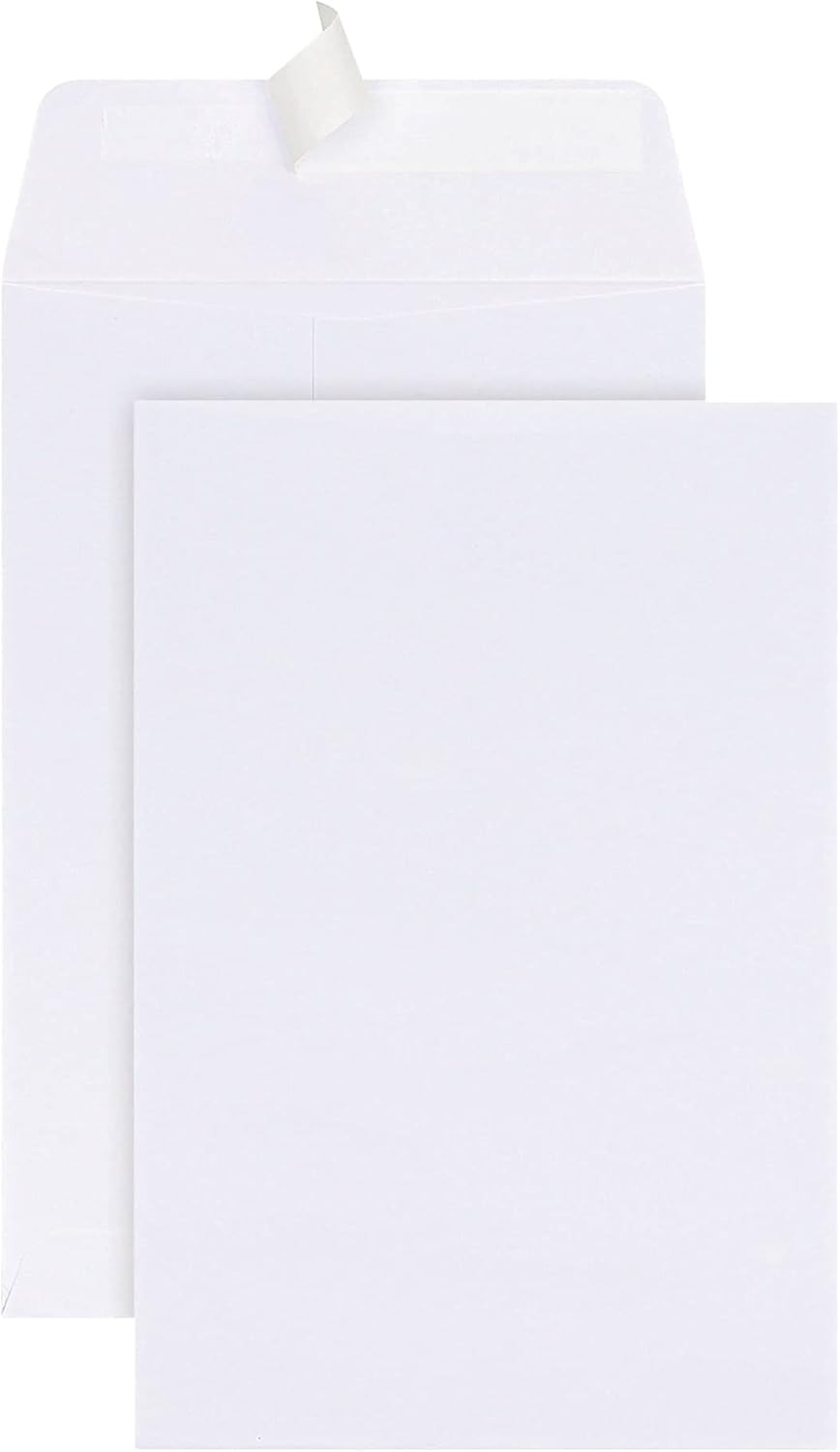 Clean Seal(Tm) Catalog Envelopes, 6In. X 9In., White, Box of 250, 77919