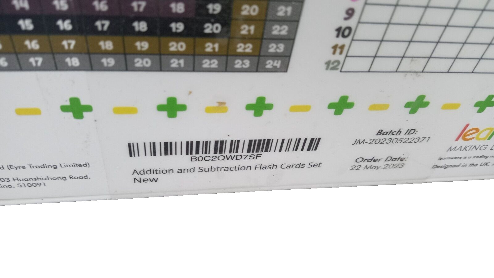 Addition and Subtraction Educational Flashcards Homeschool Great Condition